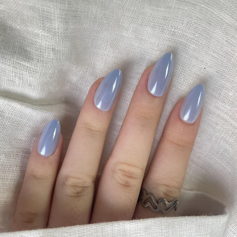 Iridescent Ice Queen Almond Press-Ons - HeyBabes India
