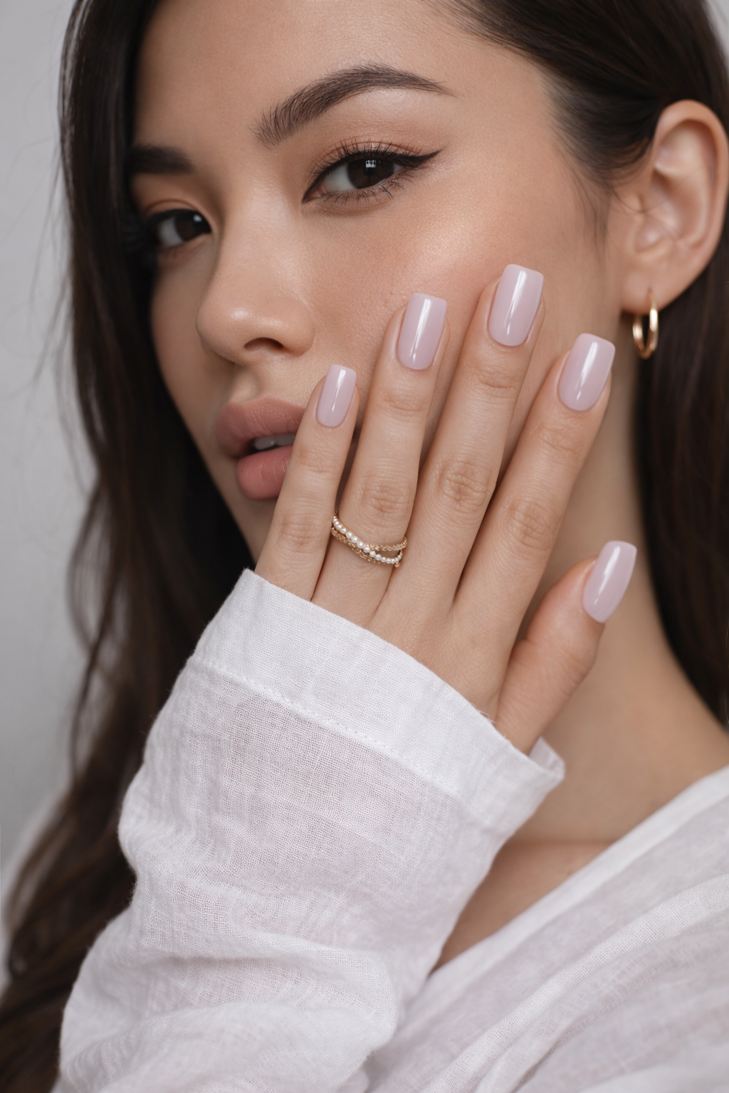 Luxury Nude Blush Press-On Nails | Glossy Square Shape