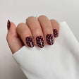 Burgundy Polka Dot Press-On Nails - HeyBabes India
