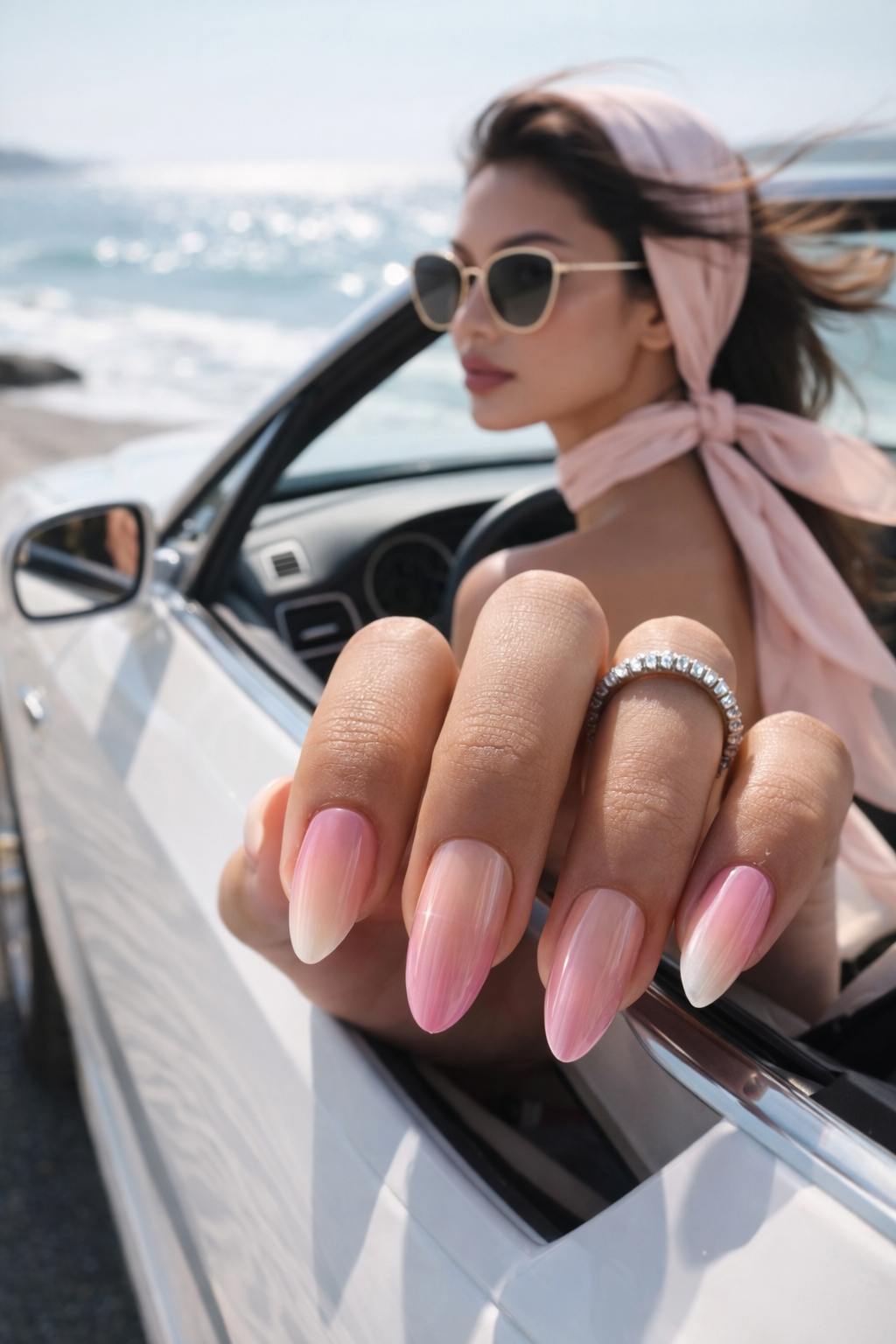 Pink Ombre Press-On Nails- Almond Shape | 32 Nails Set