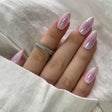 Pink Chrome Almond Press-Ons - HeyBabes India