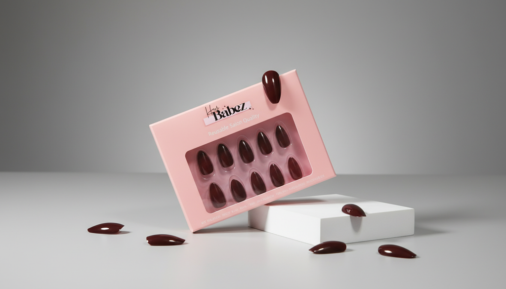 Deep Burgundy "Midnight Wine" Press-On Nails