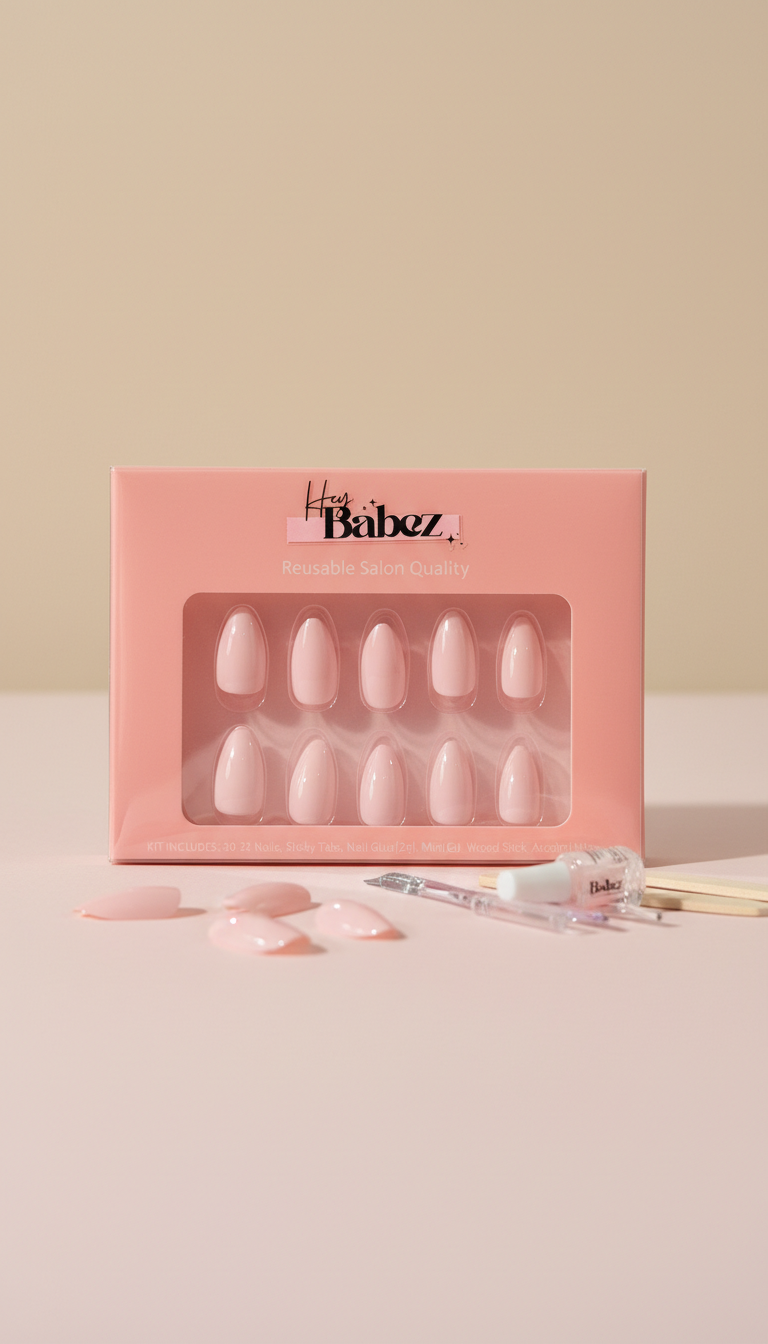 Soft Baby Pink Press-On Nails – Almond Shape