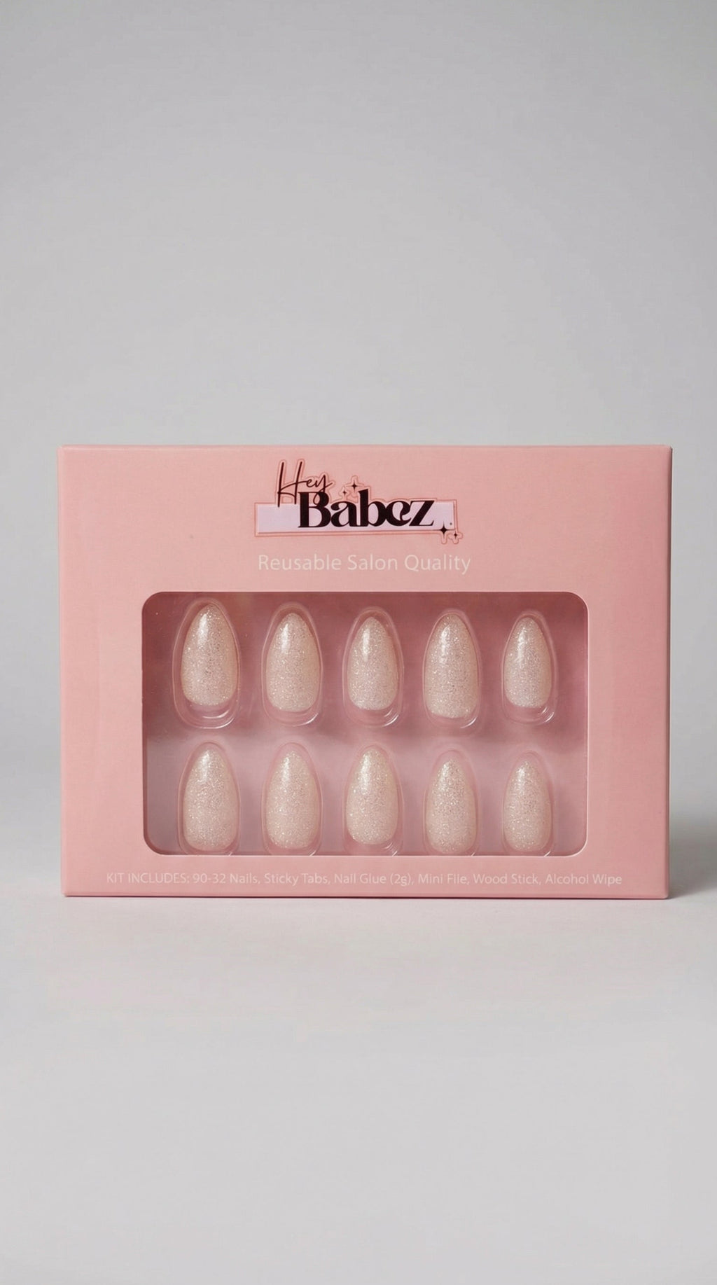 Lunar Veil: Iridescent Almond Press | 32 Nails Set