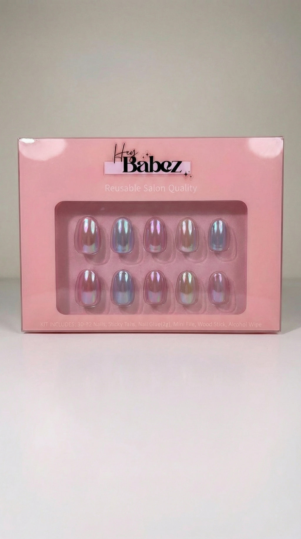 Multi-Tone Marble Press-On Nails – Short Squoval Shape | 32 Nail sizes