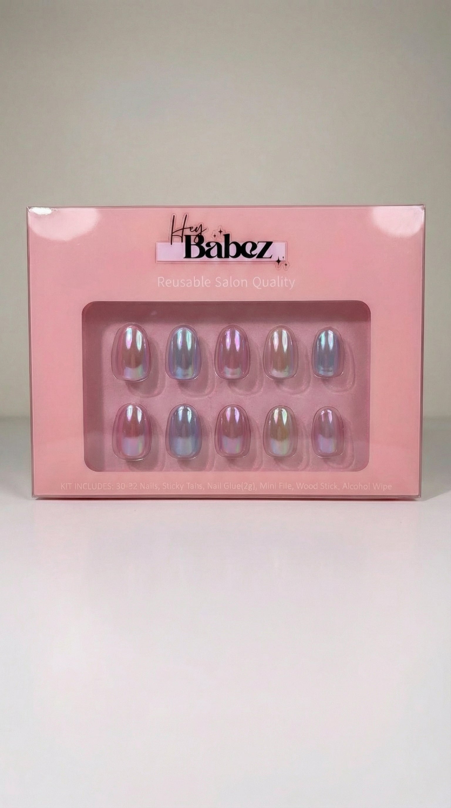 Multi-Tone Marble Press-On Nails – Short Squoval Shape | 32 Nail sizes