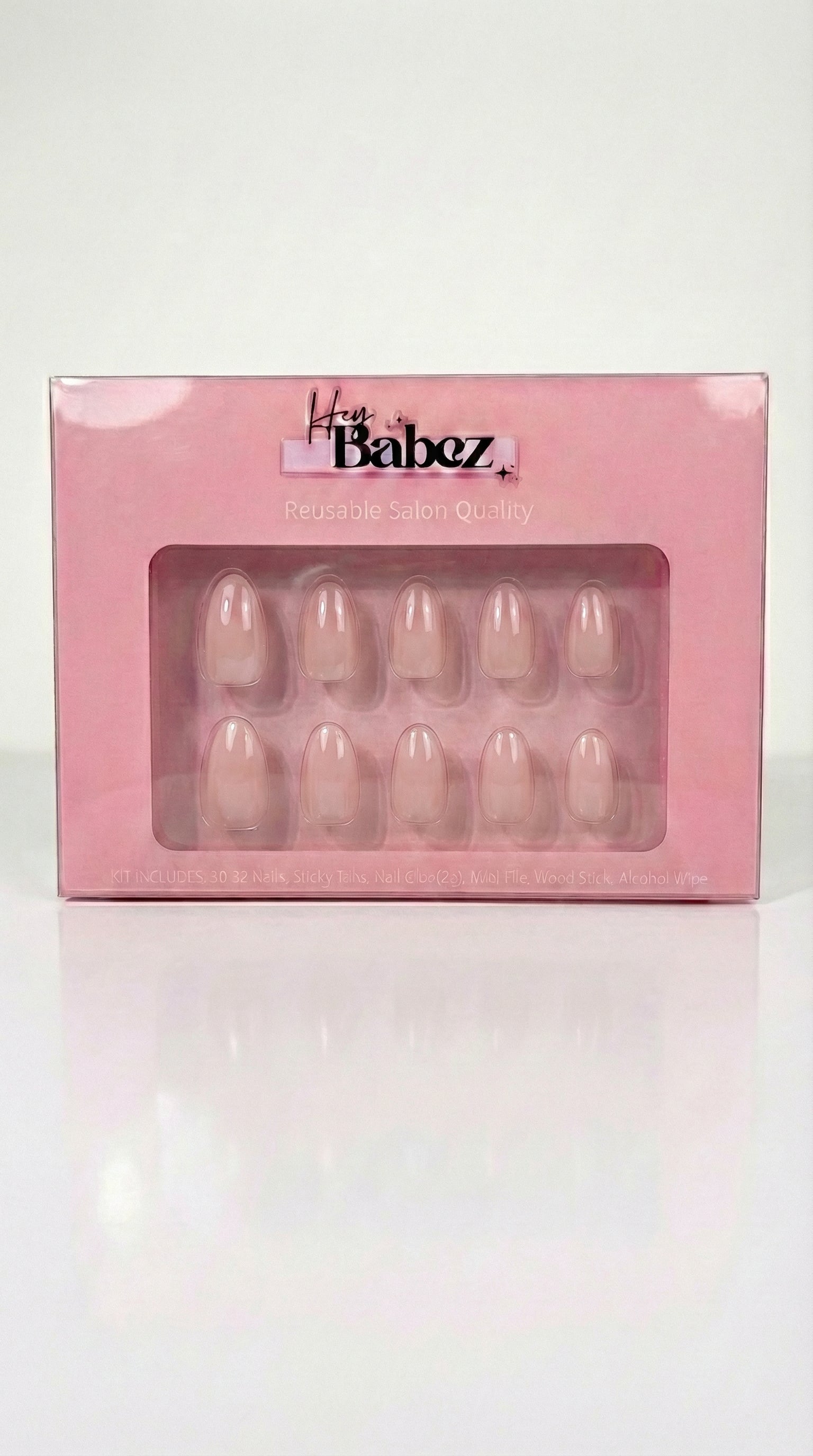Nude Blush Press-On Nails | Short Oval | 32 Nails Set