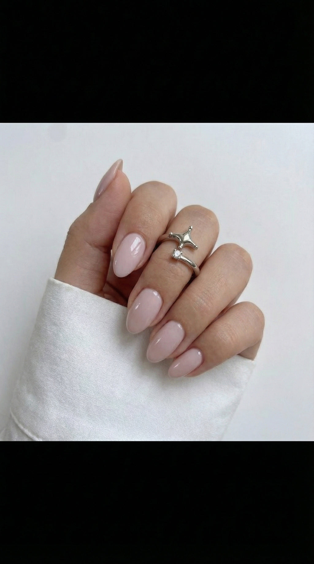 Sheer Blush Pink Press-On Nails |Short Oval | 32 Nails Set