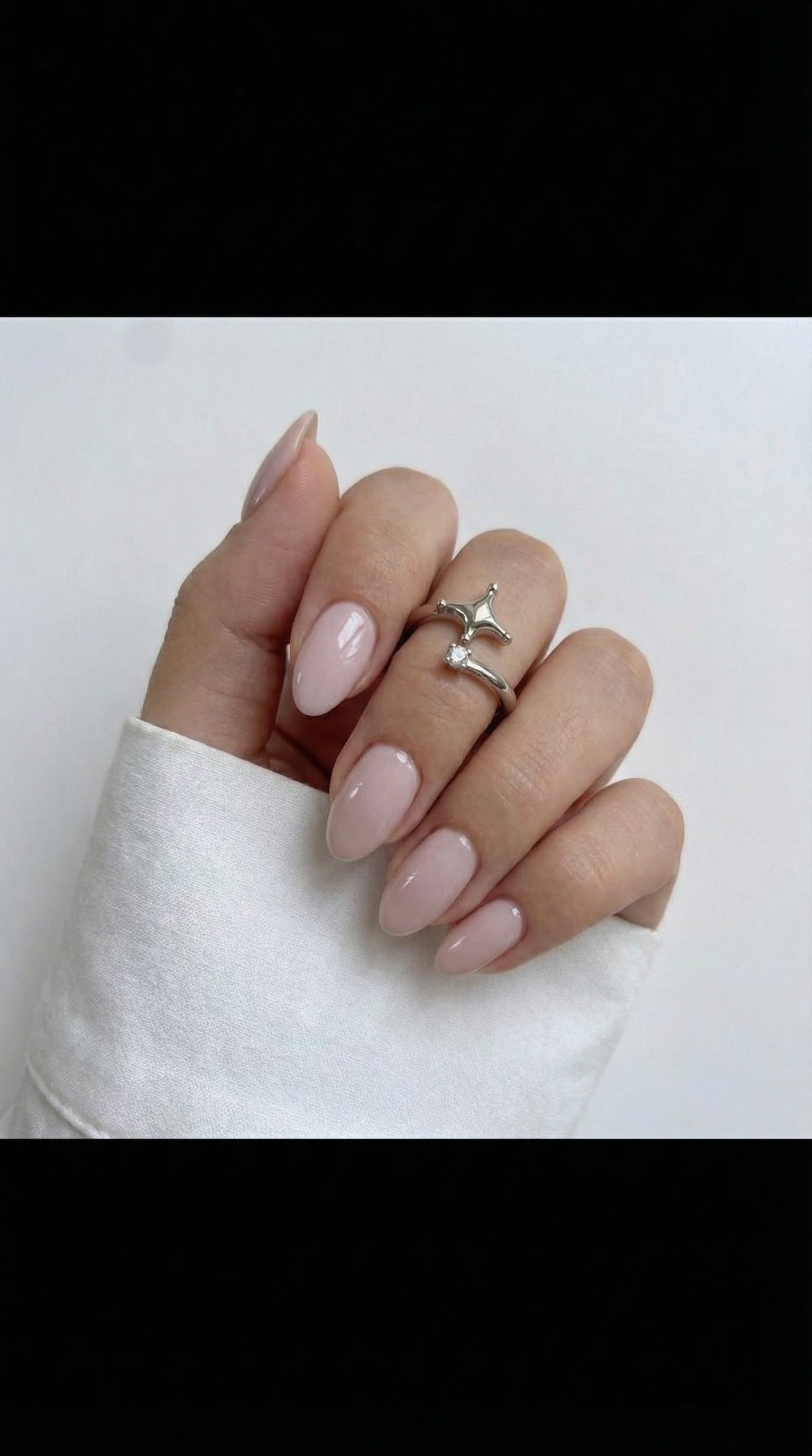 Sheer Blush Pink Press-On Nails |Short Oval | 32 Nails Set