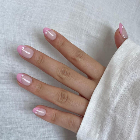 Pink French Tip Press-On Nails - HeyBabes India