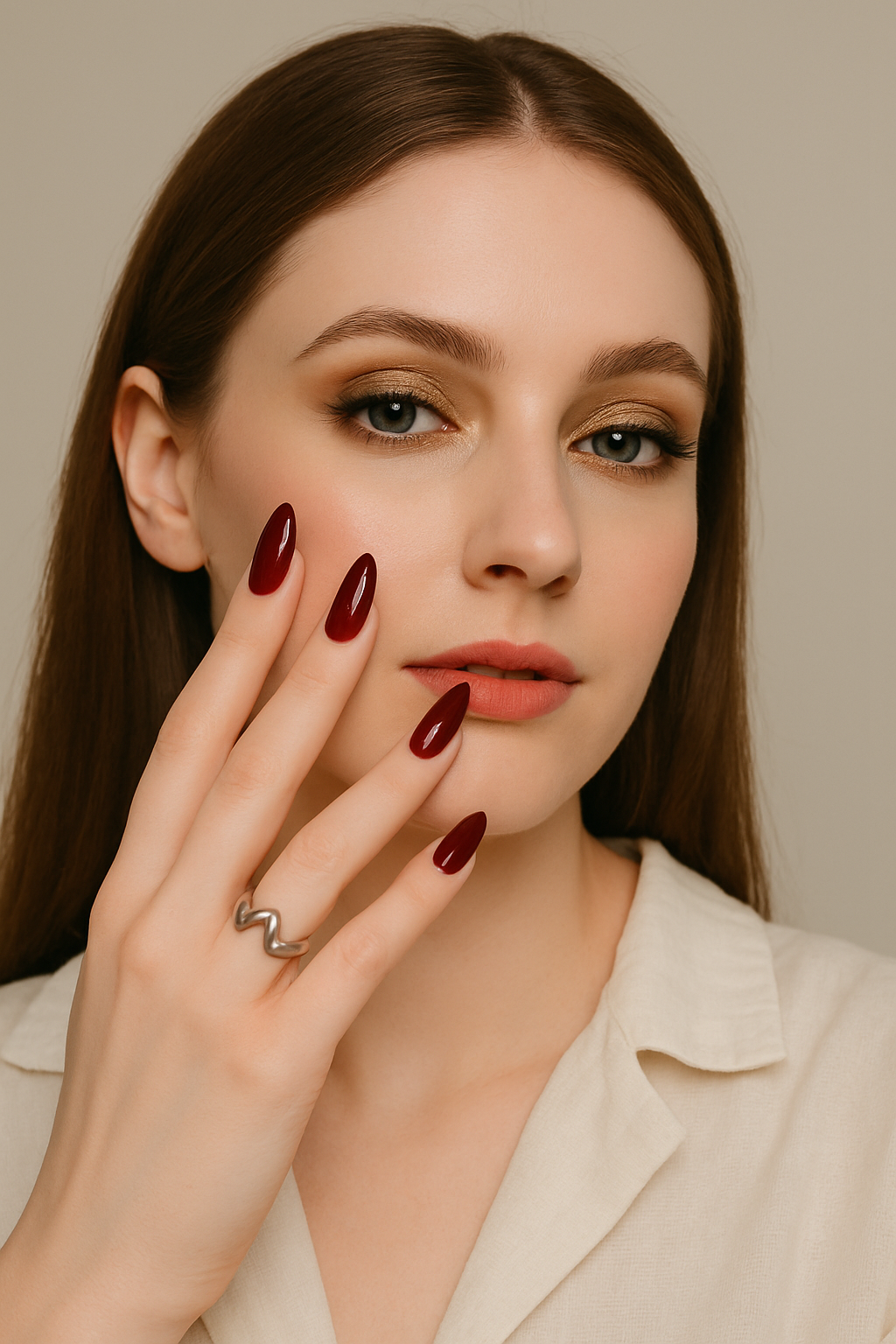 Deep Burgundy "Midnight Wine" Press-On Nails