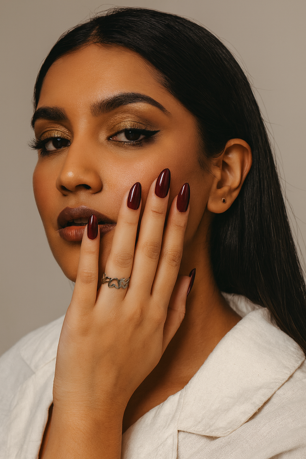 Deep Burgundy "Midnight Wine" Press-On Nails