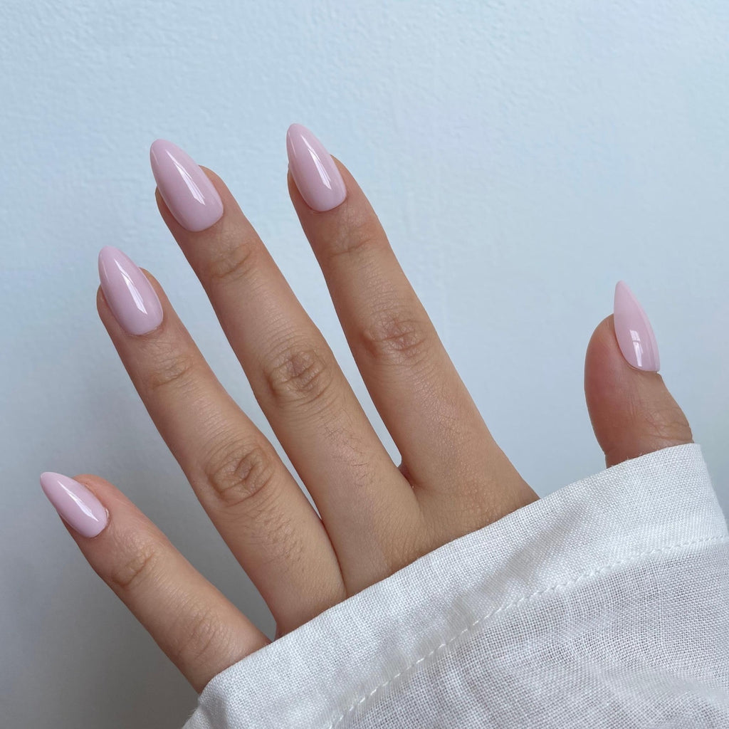 Soft Baby Pink Press-On Nails – Almond Shape